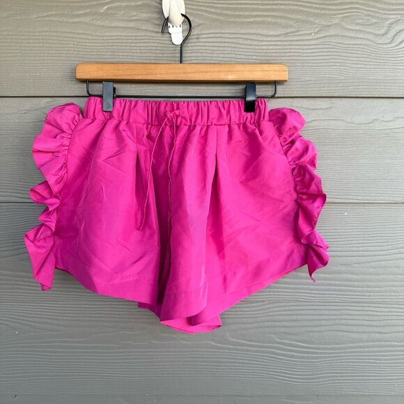 Kika Vargas ruffled pink drawstring shorts - Picture 1 of 5
